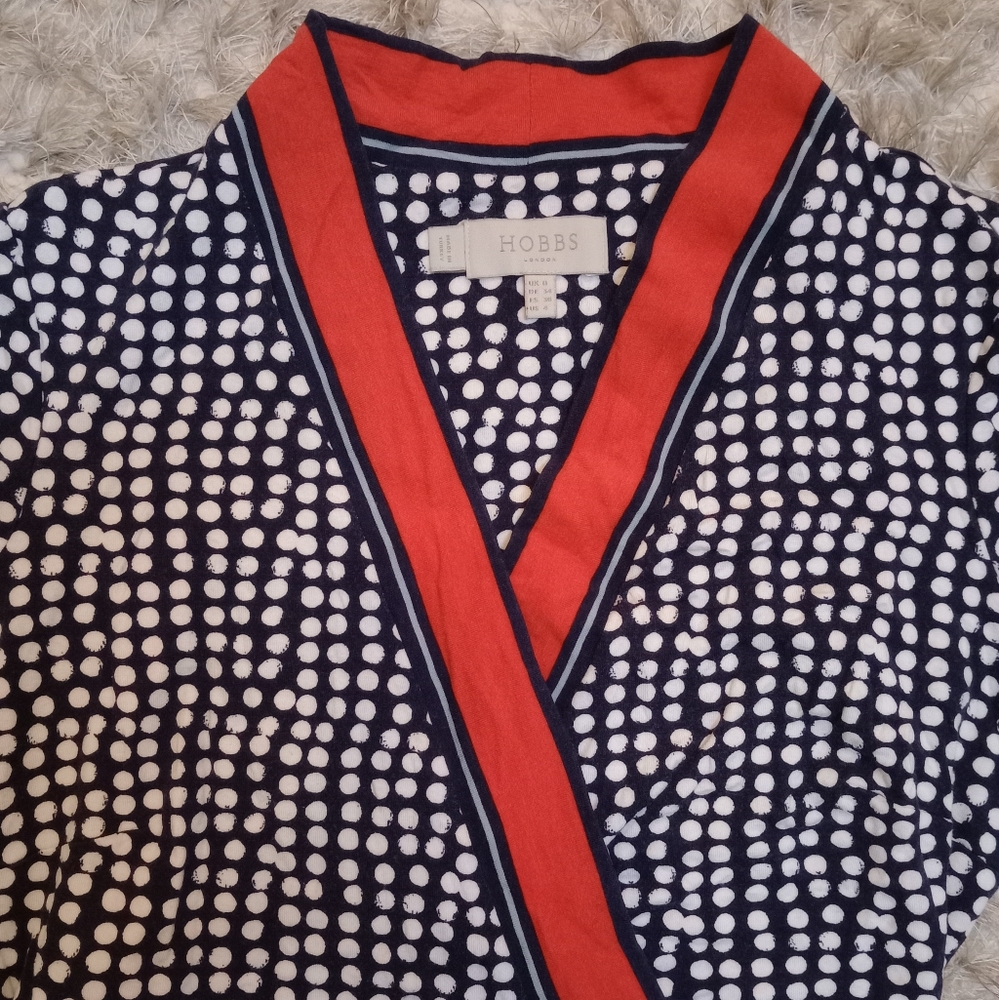 Hobbs London Polkadot Pattern Wrap Dress London Size 4